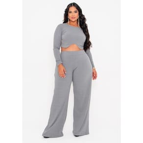 Conjunto Malha Canelada Plus Size