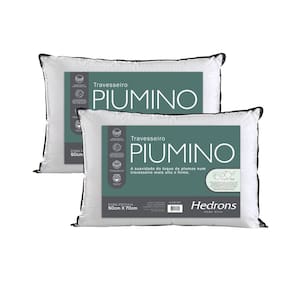 Kit 2 Travesseiros Hedrons Piumino Toque De Plumas 50x70 cm