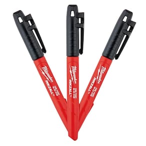 Kit Caneta Marcador Preta Inkzall 3 Unid. Milwaukee