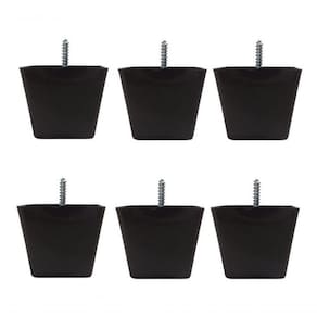 Kit 4 Pés Para Sofa Rack Estofados Modelo Cadency Preto Trapézio Alt 6 Cm