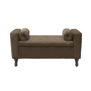 Recamier Bau Rico 160x Cama Queen Size Suede Cappuccino - Majú Decor
