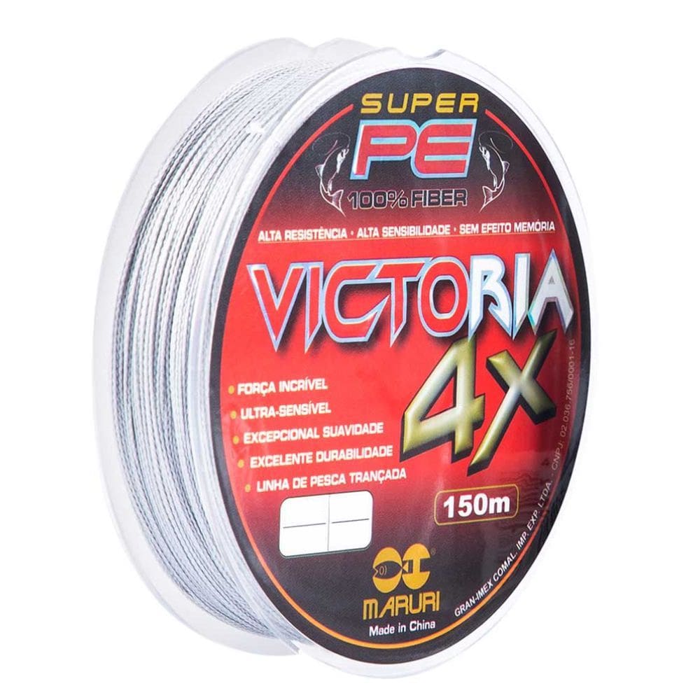 Linha Multifilamento Victoria 4X Super PE 53lb 0,40mm Cinza 150m