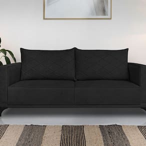 Sofá Eliot 2 Lugares 160 Cm Linho Boucle Preto