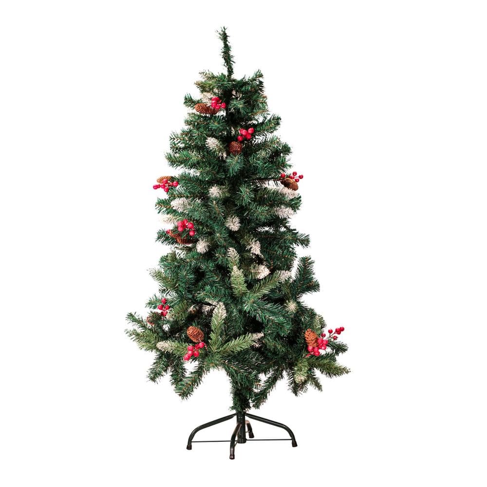 Árvore De Natal Decorada Alpina Nevada Pinheiro 120cm 260 Galhos Magizi