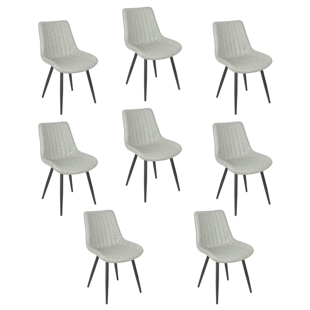 Kit 8 cadeiras estofadas design industrial Chicago
