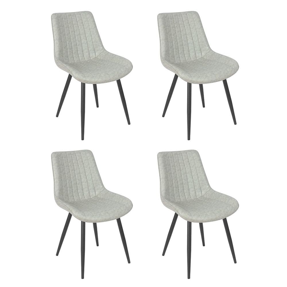 Kit 4 cadeiras estofadas design industrial Chicago