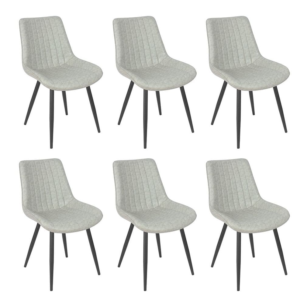 Kit 6 cadeiras estofadas design industrial Chicago