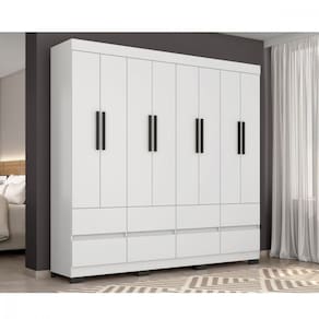 Guarda Roupa Esmeralda 8 Portas 8 Gavetas Sem Espelho Araplac