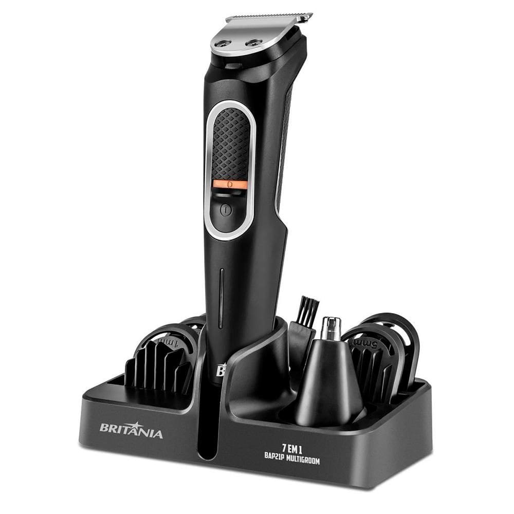 Aparador de Pelos Multigroom BAP21P Britânia 7 em 1 Bivolt Preto