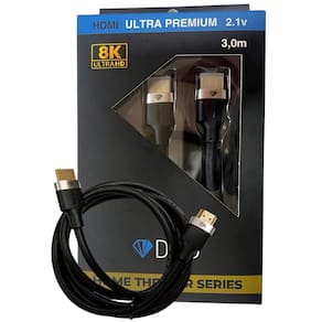 Cabo HDMI 2.1 8K / 4K Ultra Durável Diamond Cable DMD HT-4020 Ultra Premium Ampla Compatibilidade Fio de Cobre 30AWG 1,8 Metros