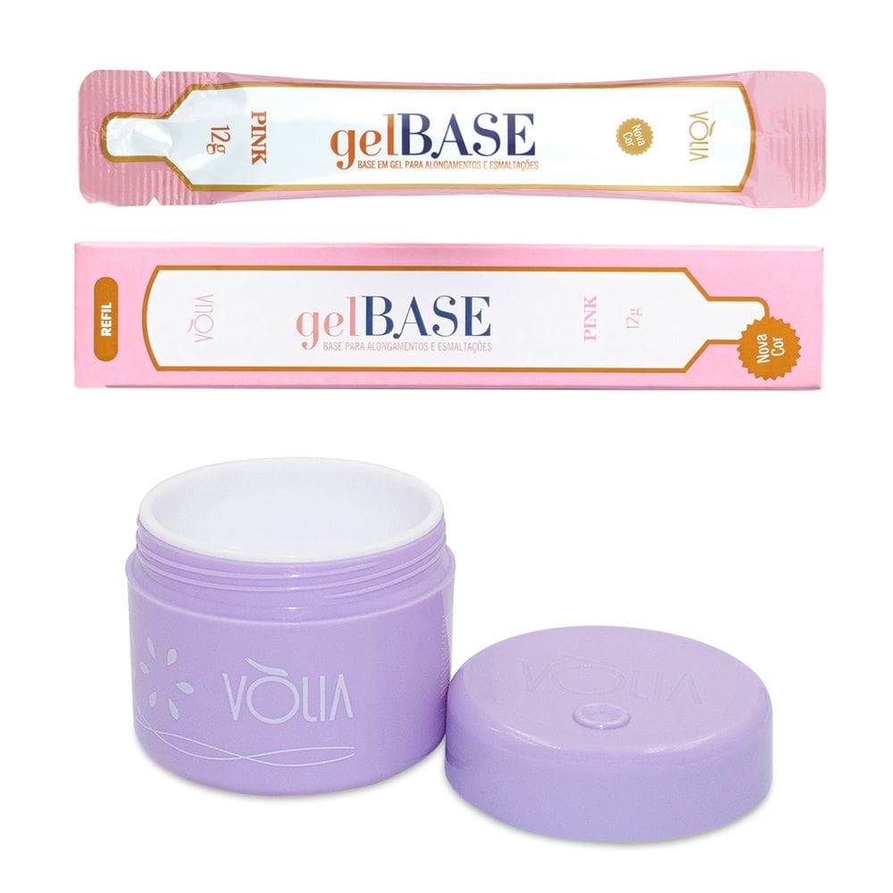 Sachê Refil Gel Base Pink + Pote ECO Reutilizável 30g Vòlia