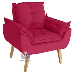Poltrona/Cadeira Decorativa Glamour Com Pés Quadrado