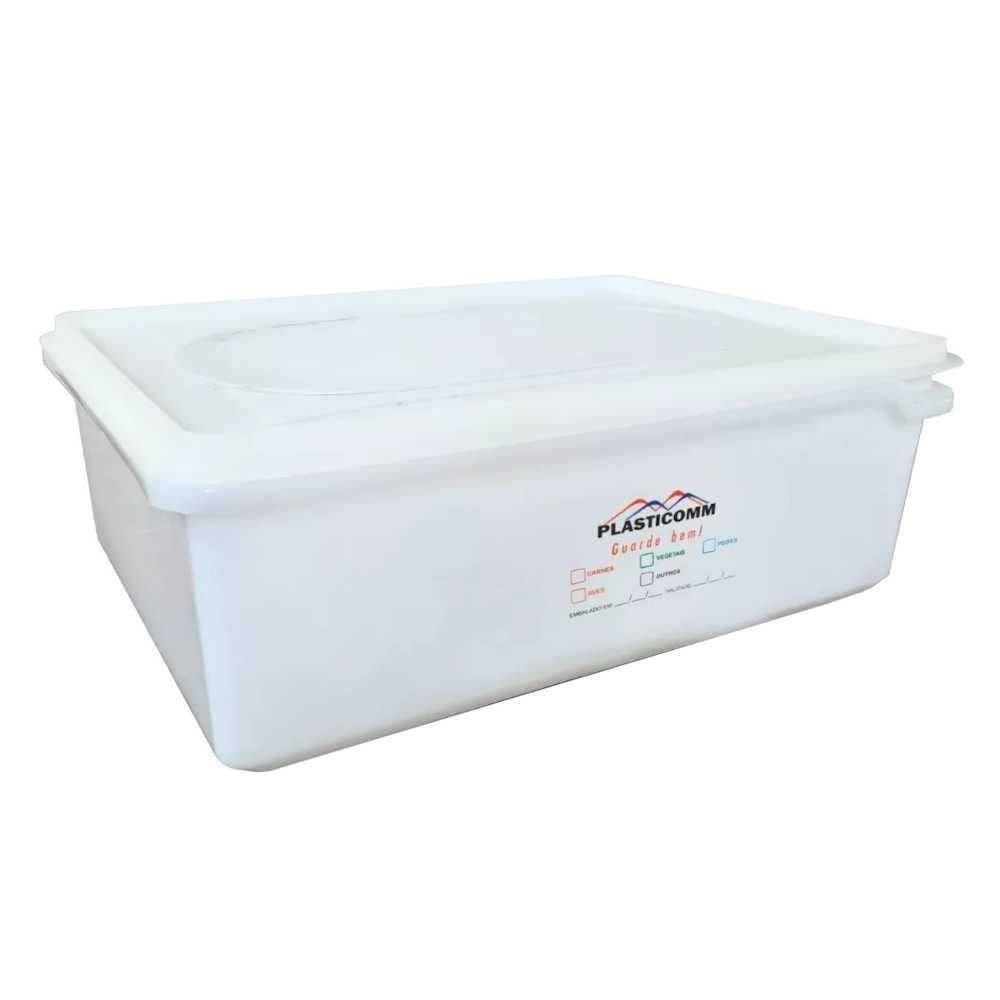 Kit 10 Caixas Organizadoras 11 Litros Branca Com Tampa - Plasticomm