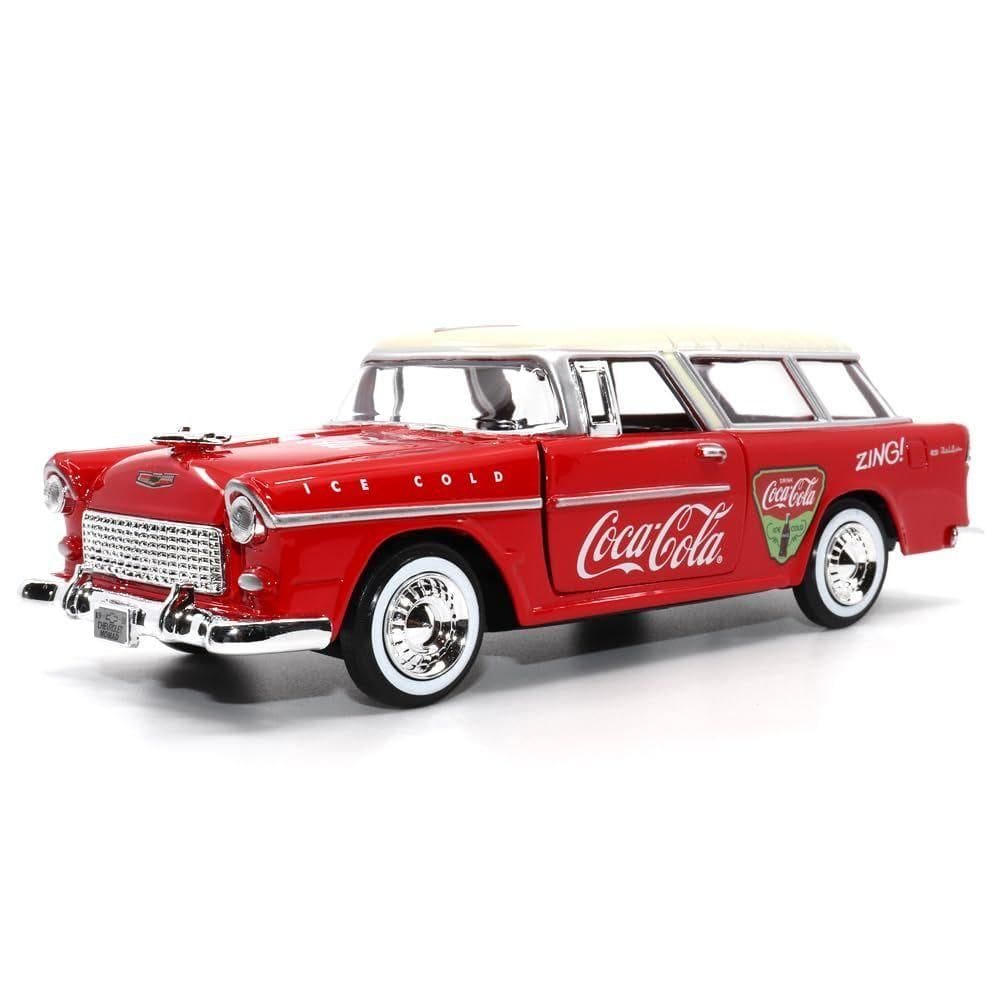 Coca-cola 1955 Chevy Nomad Diecast Model 1:24 - Motor City Classics