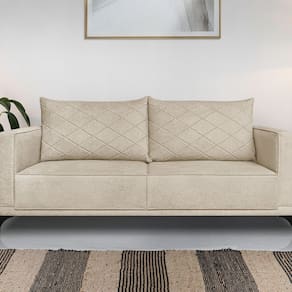 Sofá Eliot 2 Lugares 160 Cm Linho Boucle Bege