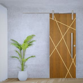 Porta de Correr Padrão Imbuia Agatha Trilho Soft Puxador Barra Chata 800 Mm Cromado 102 X 210 Direit Natural