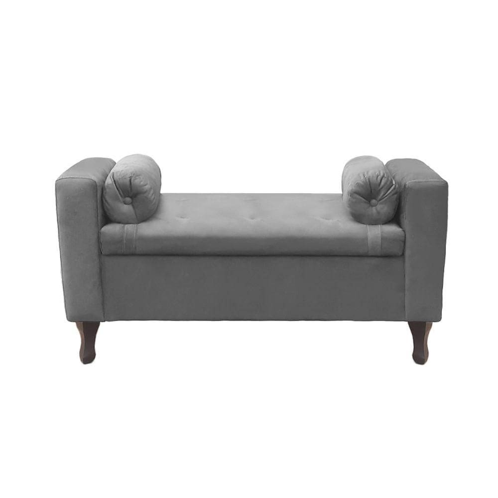 Recamier Bau Rico 140x Suede Cinza - Majú Decor