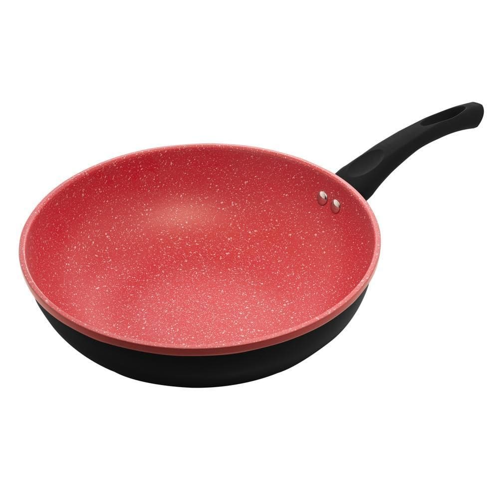 Frigideira Wok Indução Alumínio e Revestimento Vermelha 28cm