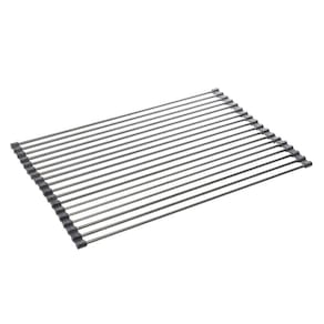 Escorredor Multiuso em Aço Inox e Silicone Cinza 52x35cm