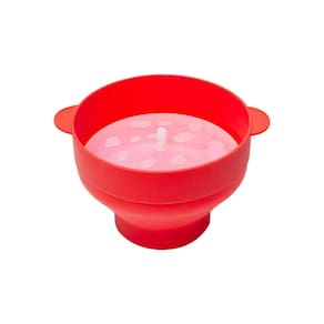 Pipoqueira de MicroOndas de Silicone Vermelha 20x24x15