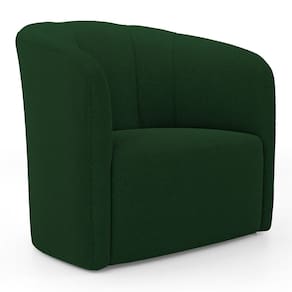 Poltrona Decorativa Living Abby Bouclê Verde - Desk Design
