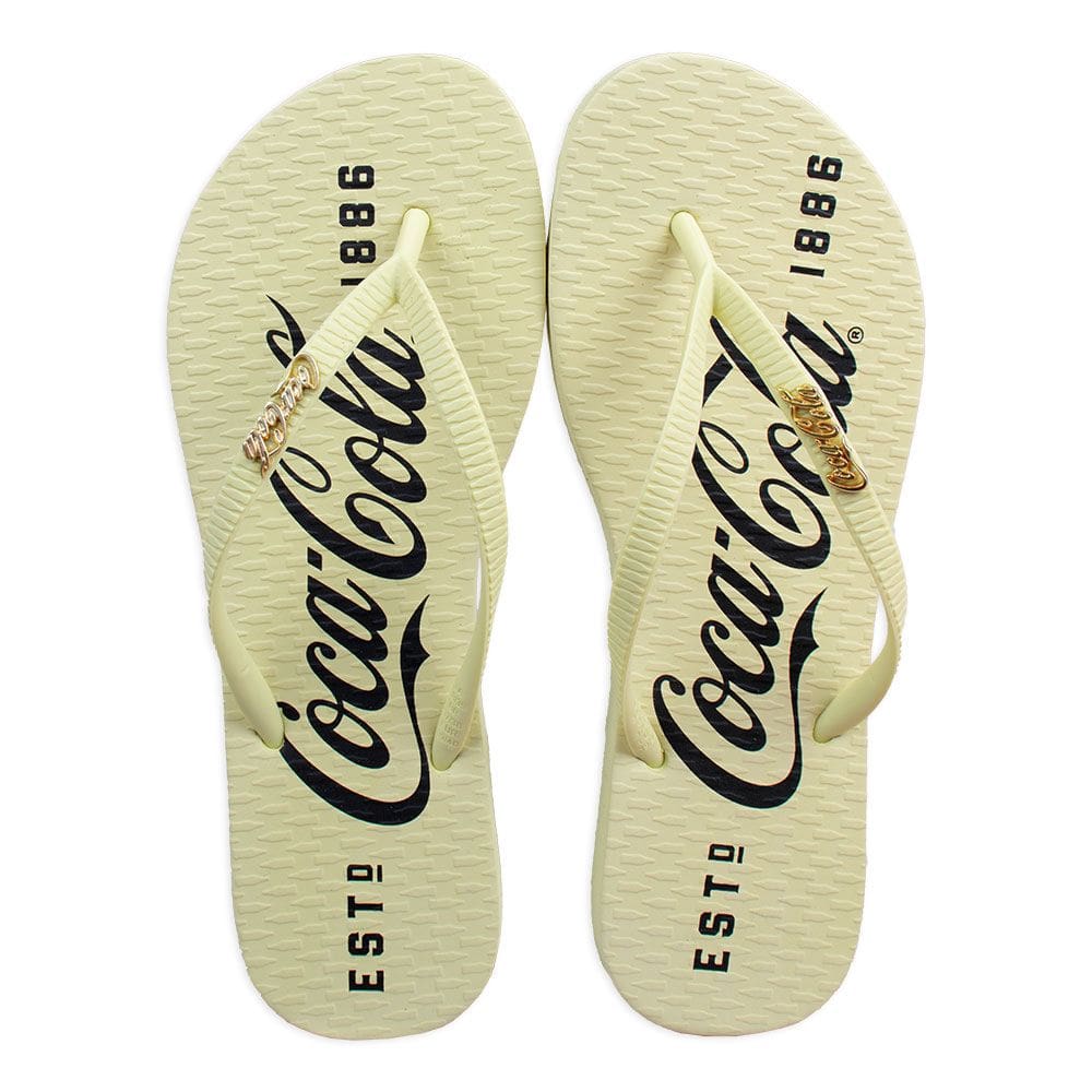 Chinelo Coca Cola 1886 Feminino Amarelo