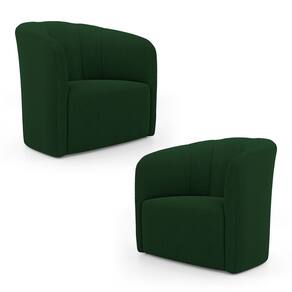 Kit 02 Poltronas Decorativas Abby Bouclê Verde - Desk Design