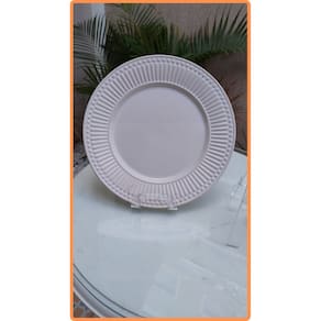 Jogo de 6 Pratos Rasos Roma Branco 27cm - Porto Brasil