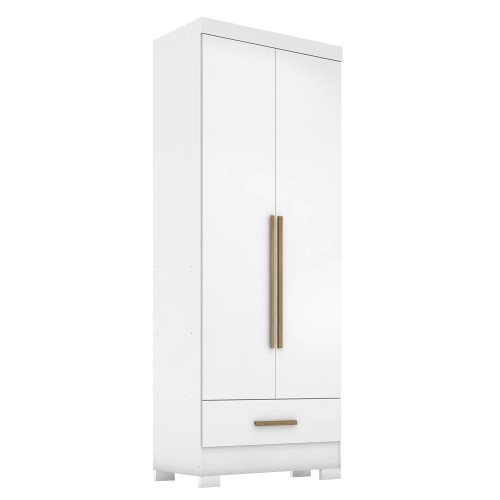 Guarda Roupa Smart Plus 2 Portas 1 Gaveta Branco - Rodial Móveis