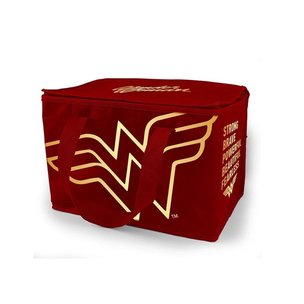 Bolsa Térmica Mulher Maravilha Vermelha Logo Dourado 13 Litros