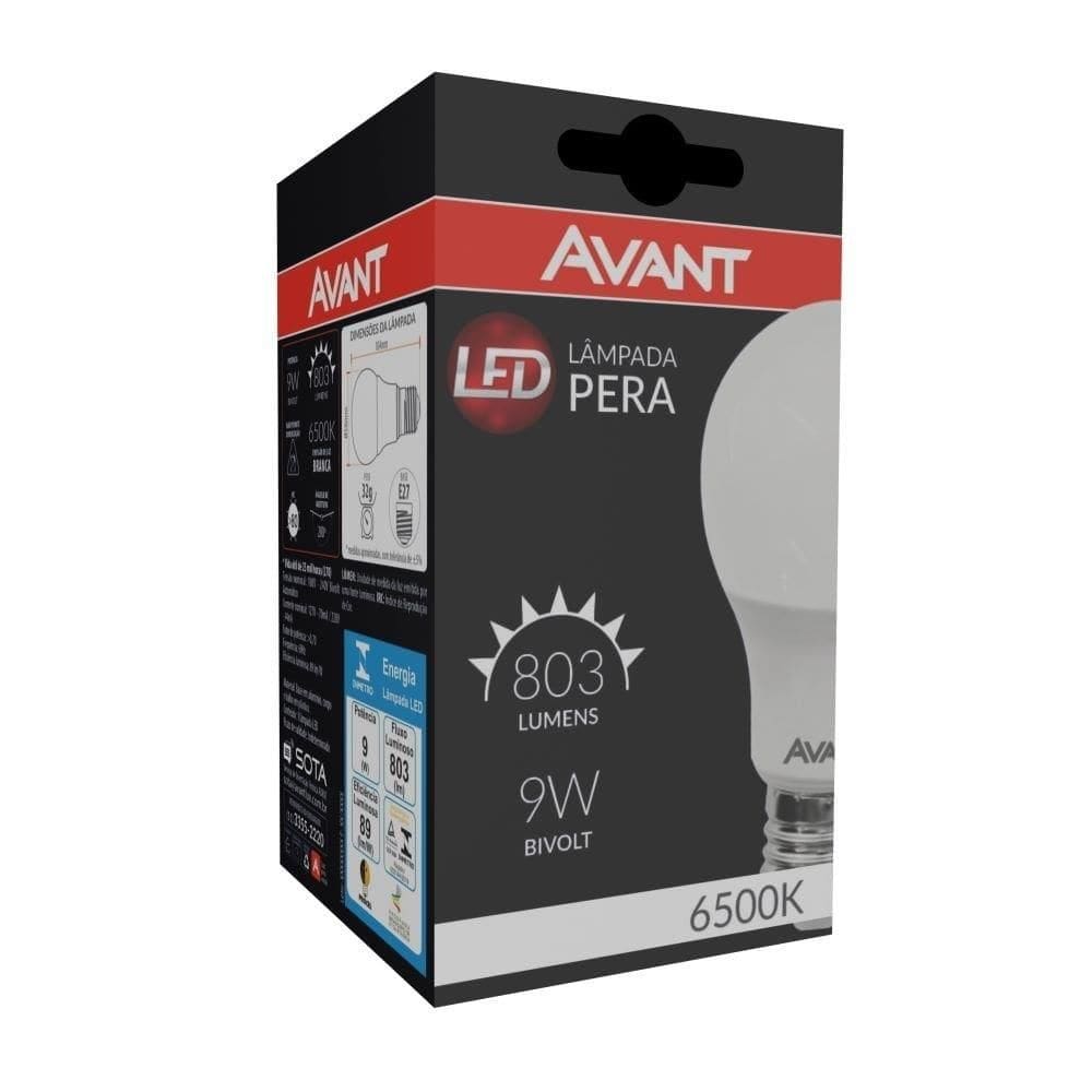 Lâmpada Led Avant 9W E27 6,5K Branca 25000H 810 Lúmens, Normatizada, Bivolt