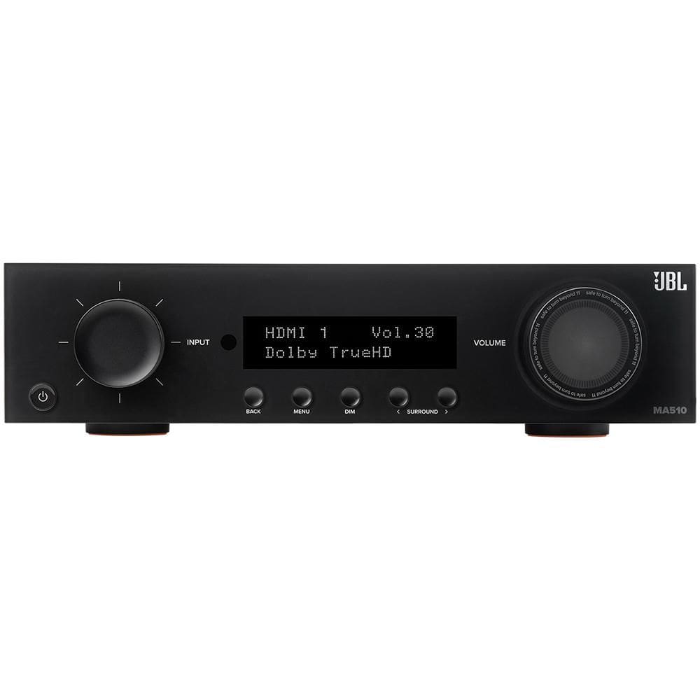 JBL MA510 Receiver 5.2 Canais Classe D 100W 8K Bluetooth Wi-Fi Airplay 2 Bivolt Preto