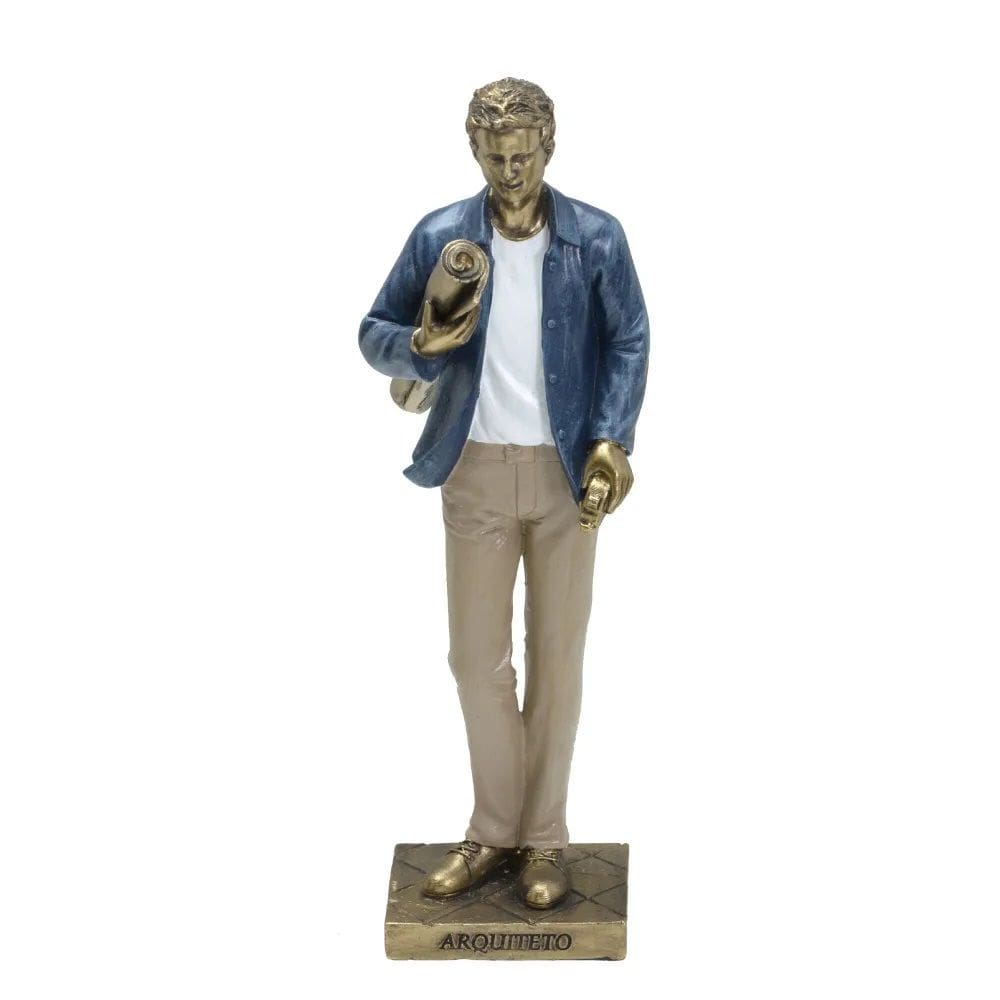 Figura Decorativa Estatueta Homem Arquiteto 25 X 8 X 6 Cm