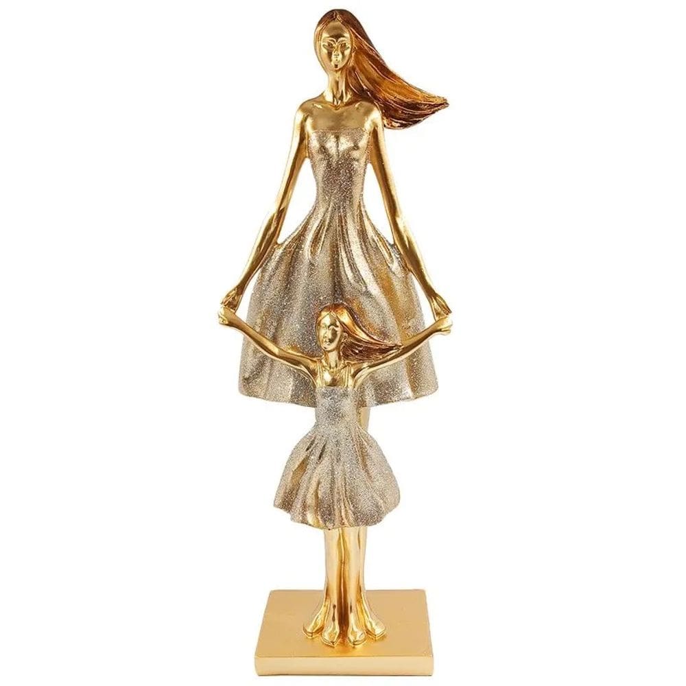 Figura Decorativa Mãe E Filha 40 X 15 X 8 Cm