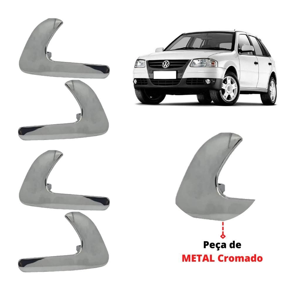 Kit 4 Portas Maçaneta Interna Parati Gol Saveiro Cromada - UN / 4 [F103]