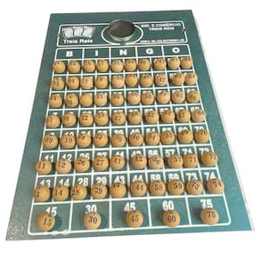 Tabuleiro E Bolinhas Numeradas 1 A 75 Plásticas 21 MM Para Jogo De Bingo N°2 E 3