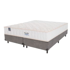 Cama Box Cinza e Colchão Queen Miami Molas Ensacadas Sealy