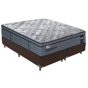 Cama Box Marrom Colchão King Charlotte Molas Ensacadas Sealy