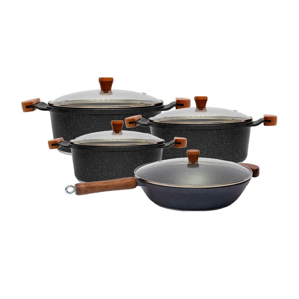 Jogo Panelas Granito AM 18 20 24 e Frigideira 24cm Javali