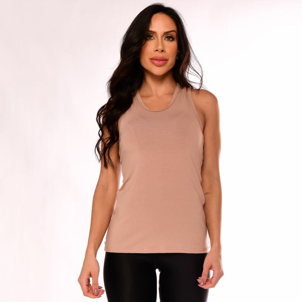 Camiseta Regata Fitness Feminina Rosê