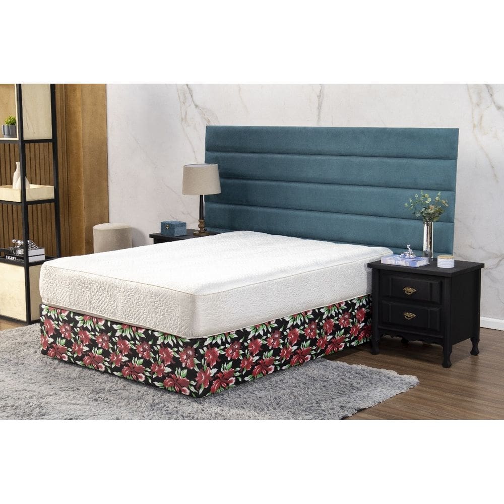 Saia Box Fit Cama King Capa com Elástico Malha Helanca se Ajusta ao Box 1 pç Estampada