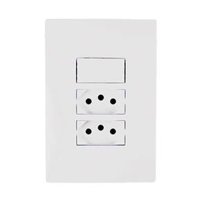 Interruptor Ilumi I9 Tecla Simples + 2 Tomadas 2P+T 10A 250V