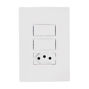 Interruptor Ilumi I9 2 Teclas Simples + Tomada 2P+T 10A/250V