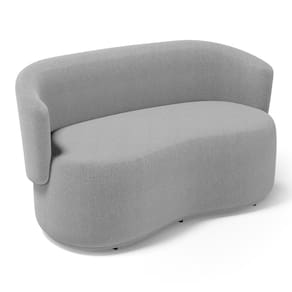 Poltrona Namoradeira Aisha 02 Lugares Orgânica Bouclê Cinza Claro - Desk Design