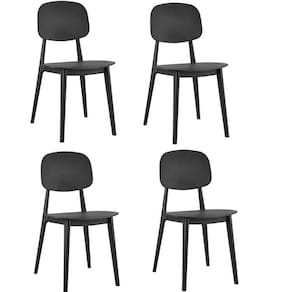 Conjunto 4 Cadeiras Cátia Polipropileno Preto
