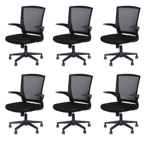 Kit 6 Cadeiras para Escritorio Diretor Giratoria Milao 3314 Preto