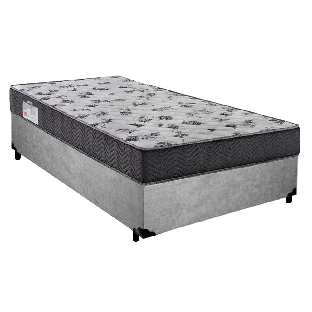 Cama Box Solteiro Suede + Colchão De Espuma D33 - SerenePrime - 88cm