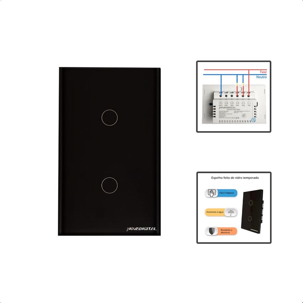 Interruptor Zigbee Touch 2 Botões Inteligente 4x2