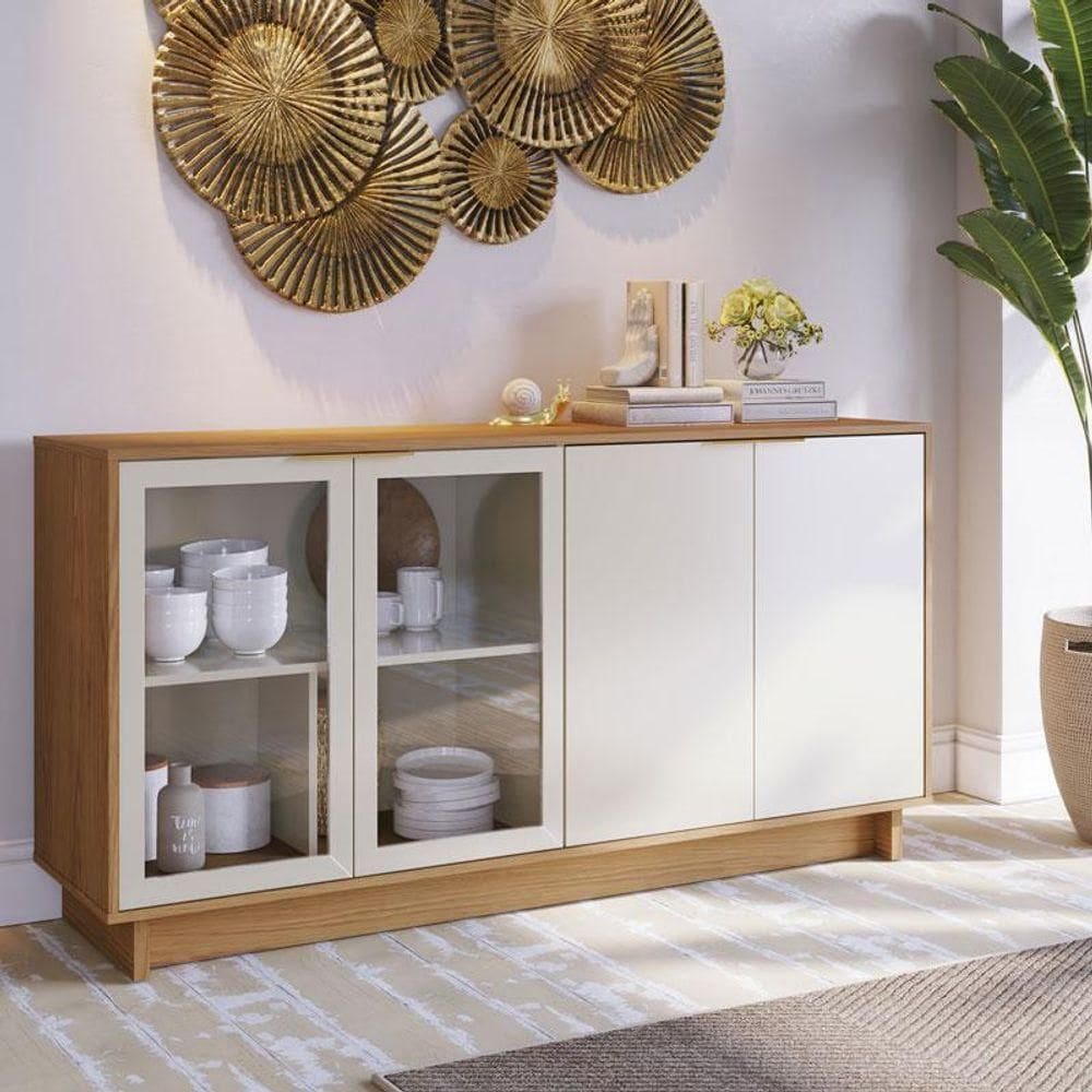 Aparador Para Sala Buffet Ambiente Vitória Freijó Off White - Colibri