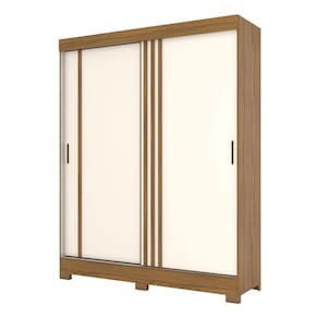 Guarda Roupa Solteiro B353 Nature Off White Cinza Flex - Briz Móveis